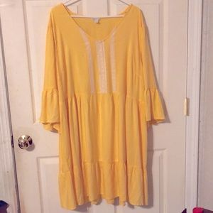 Cato Crochet Hem Yellow Dress - SZ 22/24